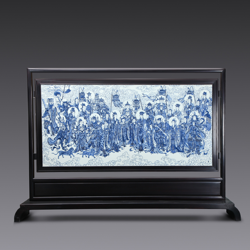 帝释梵天礼佛图瓷板画