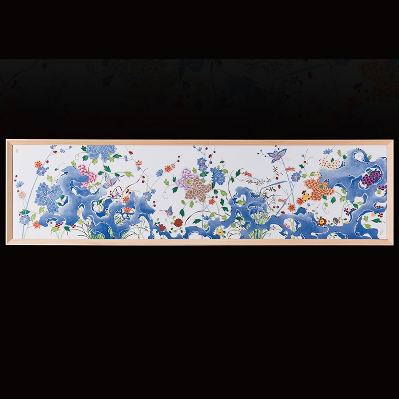 春色满园斗彩瓷板画（长）