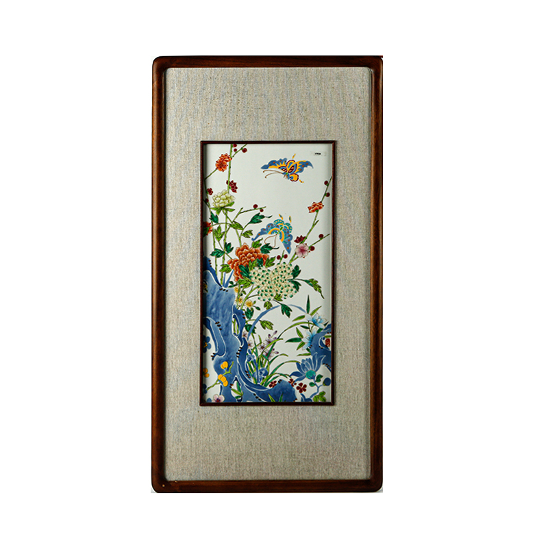 斗彩春色满园瓷板画（83×41）