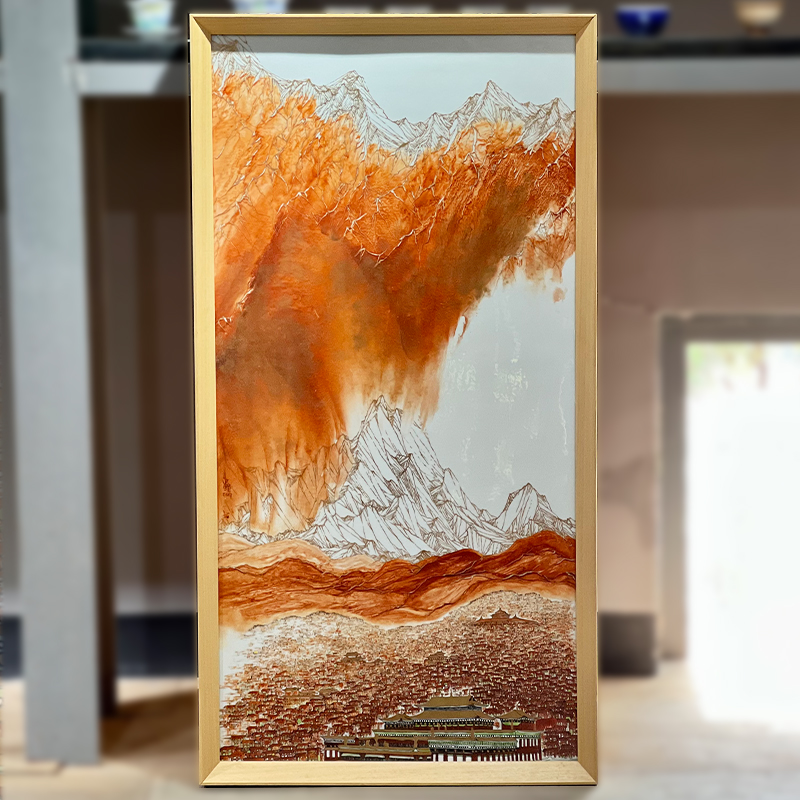 泼墨新彩色达瓷板画