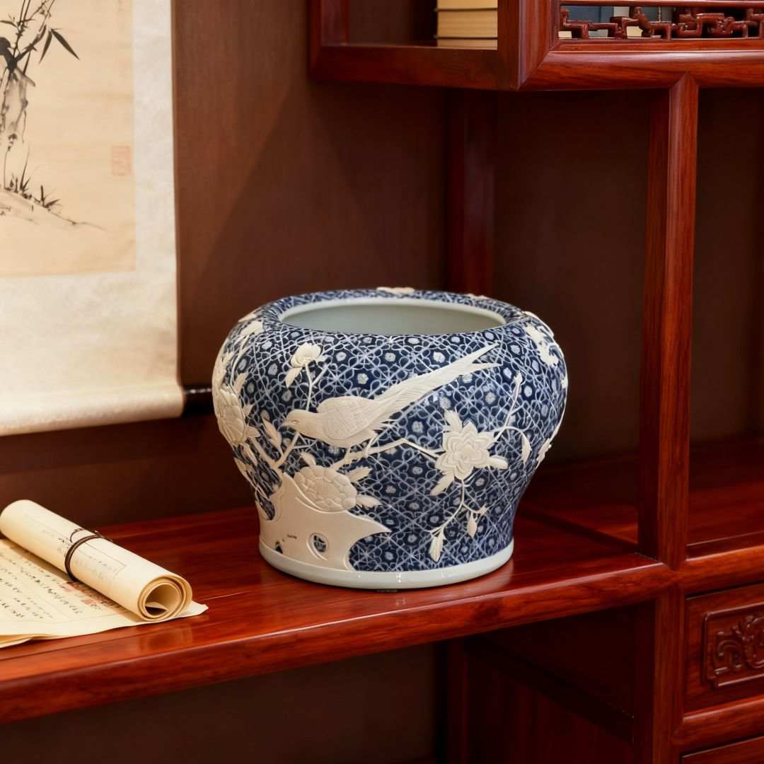 锦上添花雕刻罐