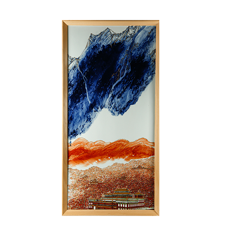 泼墨色达瓷板画（三尺六）